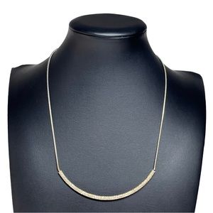 Golden Curved Tube Bar Princess Necklace 17-20"